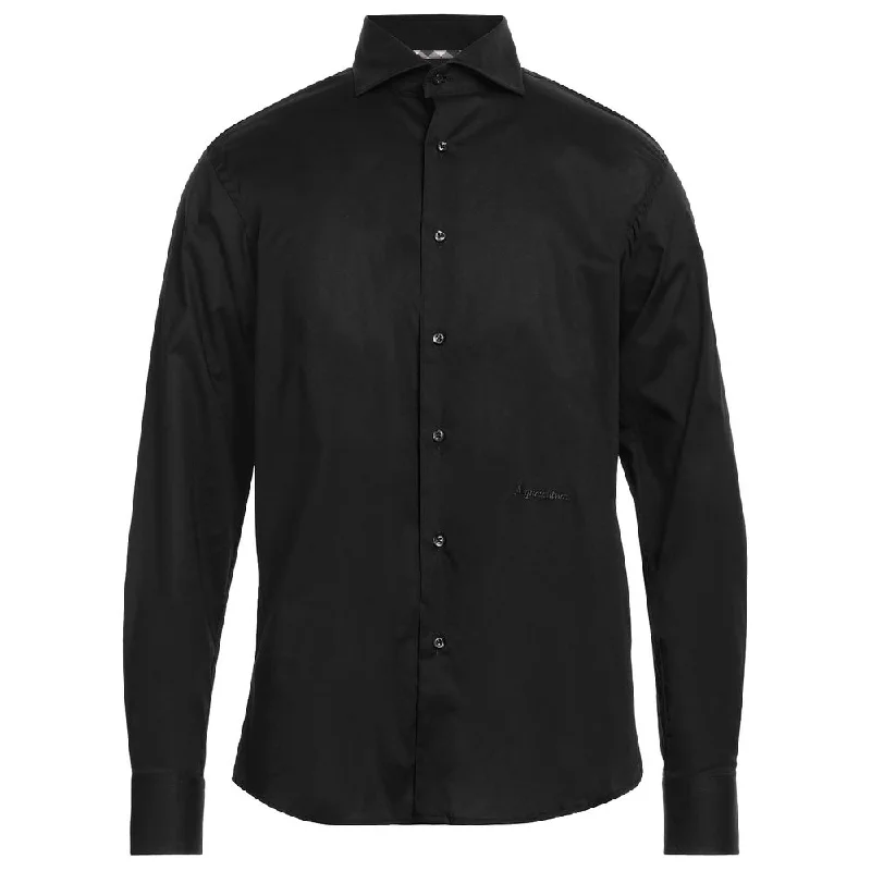 Aquascutum Elegant  Cotton Shirt with Logo Men's Embroidery