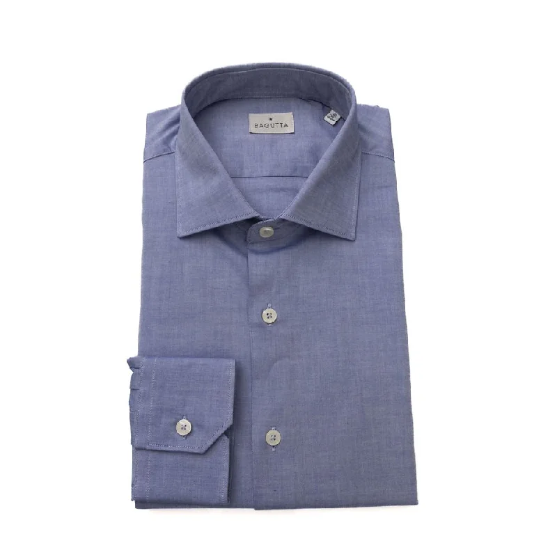 Bagutta blue Cotton Men's Shirt