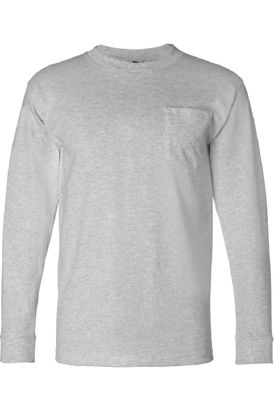 Bayside USA-Made Long Sleeve T-Shirt with a Pocket