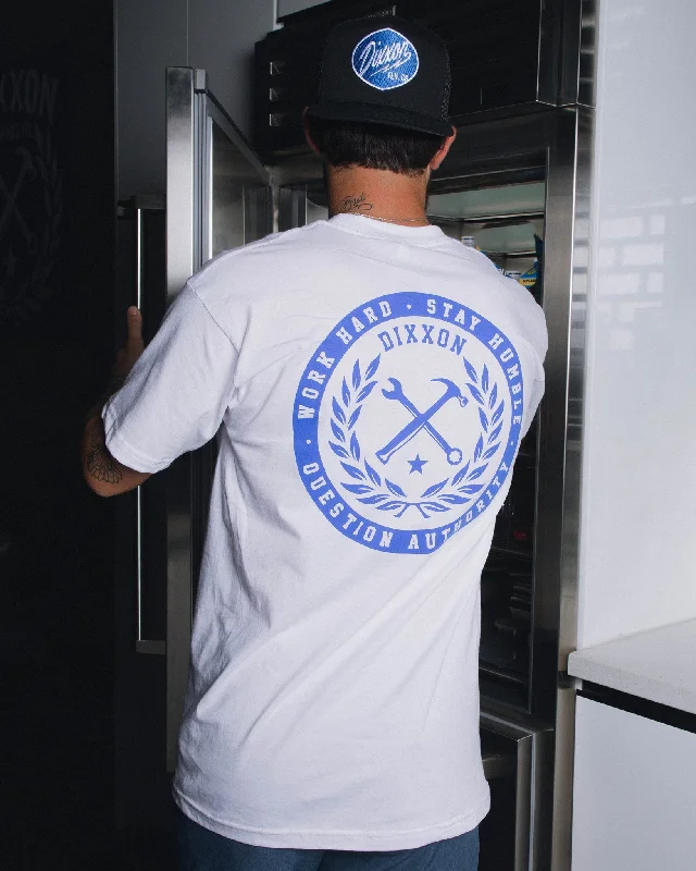 Branded T-Shirt - White & Blue