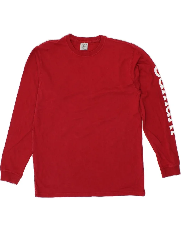 CARHARTT Boys Graphic Top Long Sleeve 14-15 Years Large Red Cotton