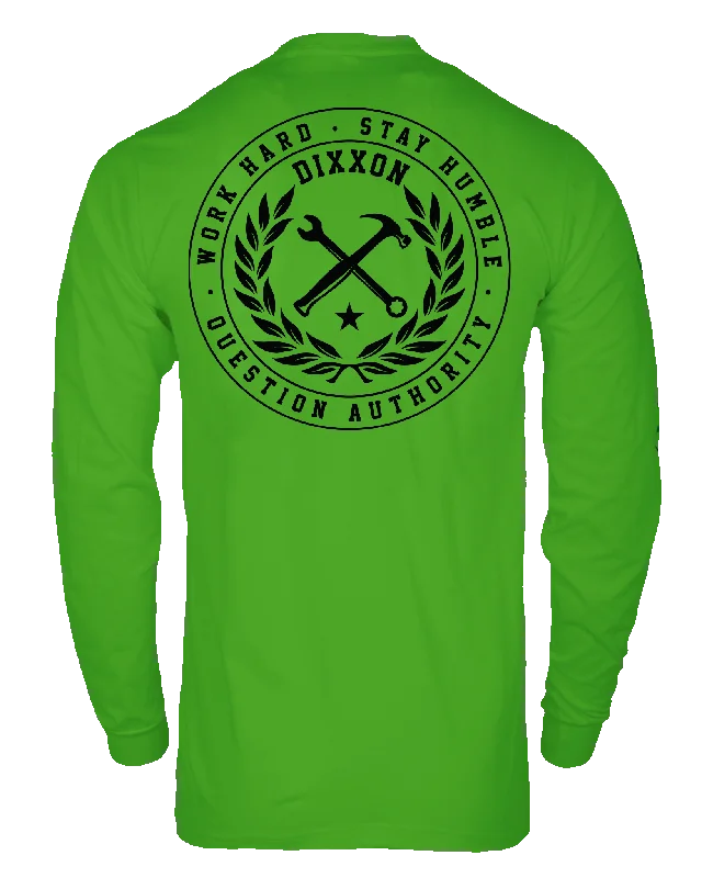 Crested Hi Vis Long Sleeve T-Shirt - Safety Green