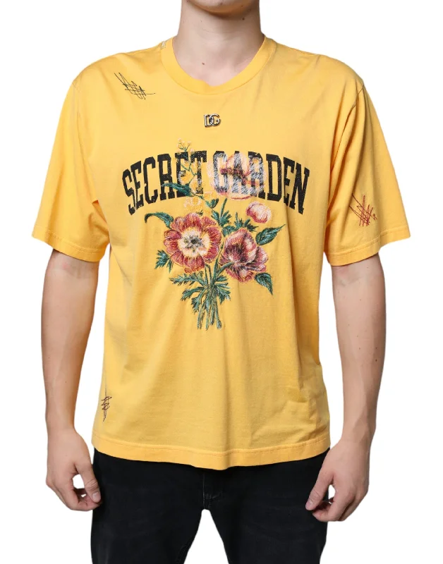 Dolce & Gabbana  Secret Graden Floral Cotton Crew Neck Men's T-shirt