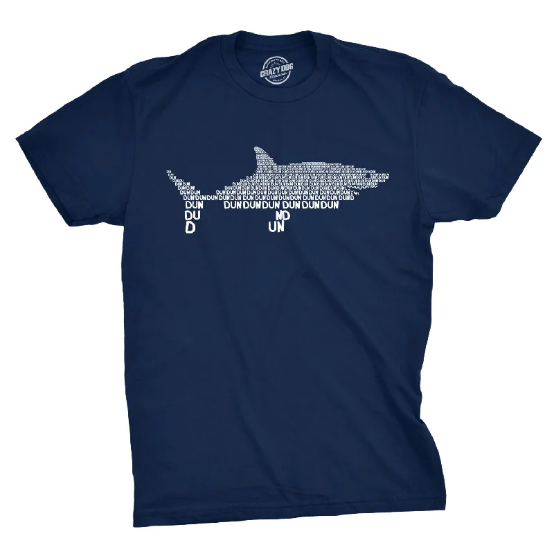 Dun Dun Dun Graphic Shark Text Men's T Shirt