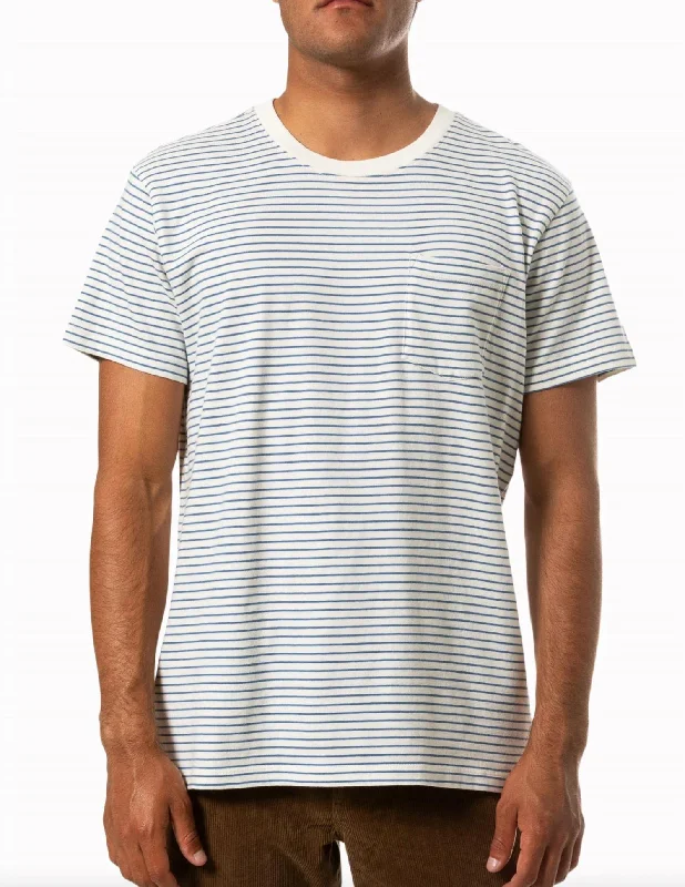 Finley Pocket Tee In Blue/white