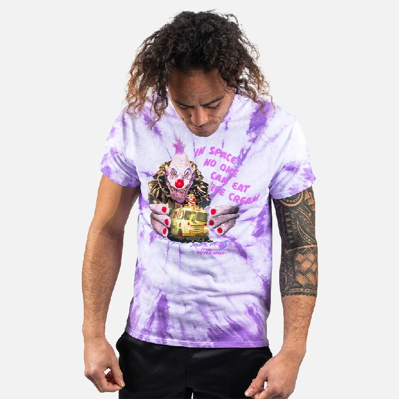 KILLER KLOWNS NO ONE EATS ICE CREAM IN SPACE TIE DYE SHIRT