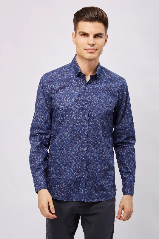 Leo Multi Blue Camo Shirt