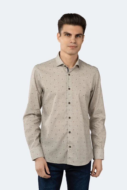 Leo Sand Diamond Jacquard Shirt