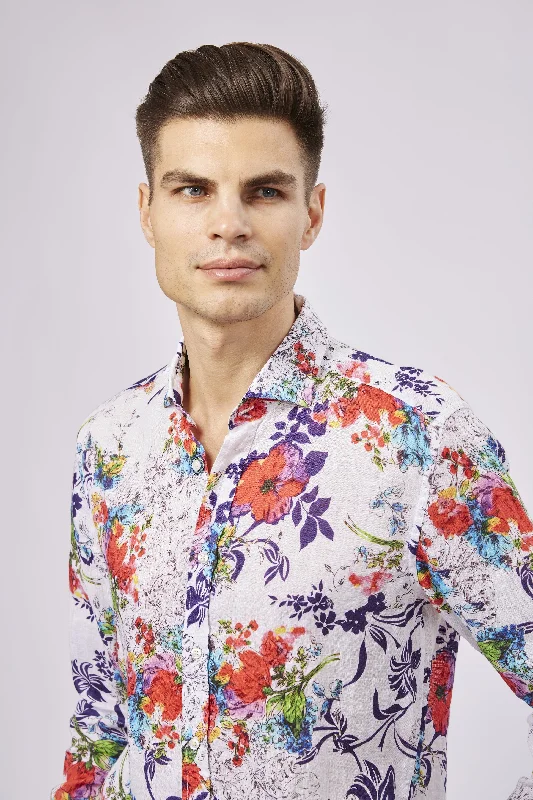 Leo White Floral Shirt