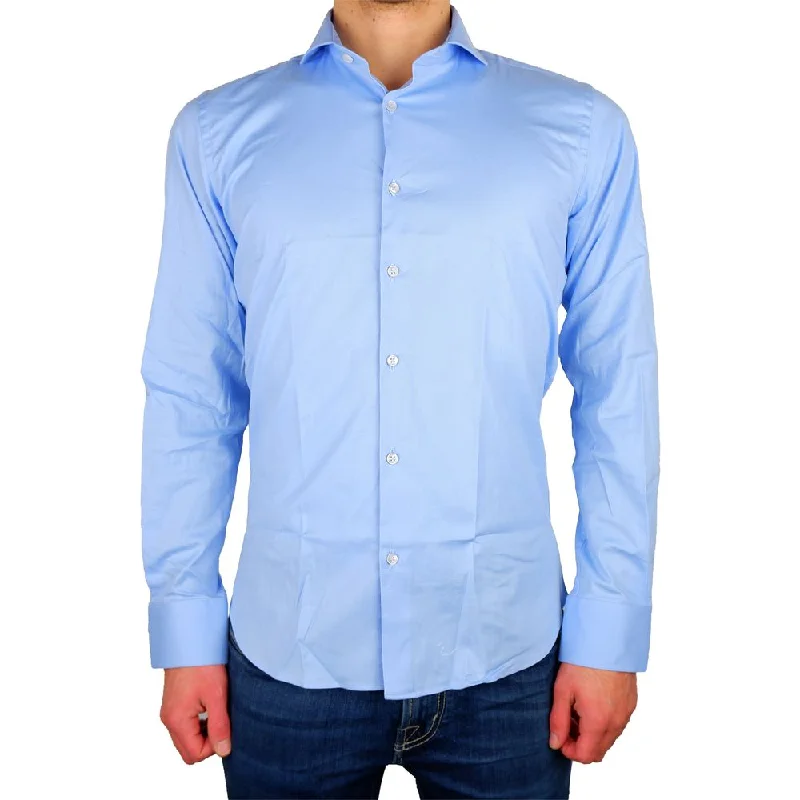 Made in Italy Elegant Milano  Gabardin Men's Shirt