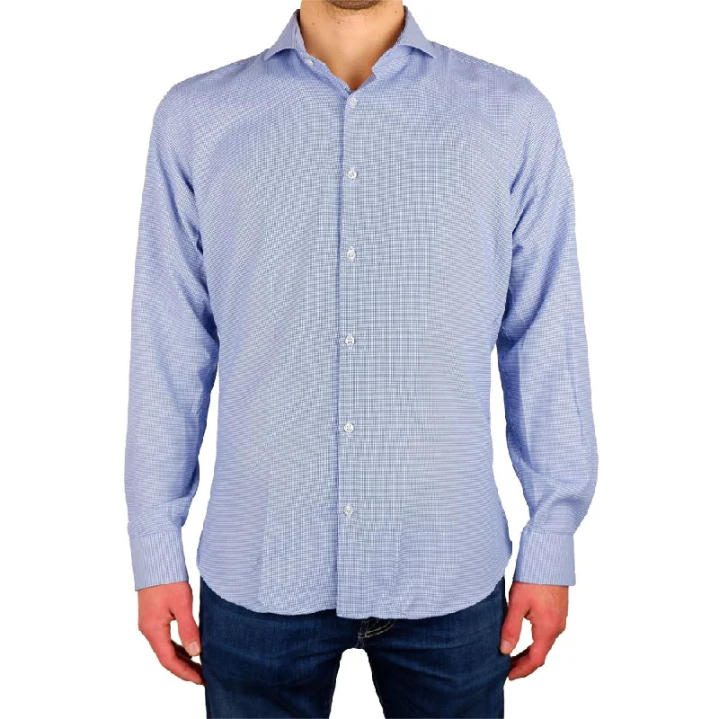 Made in Italy Elegant Milano Houndstooth Cotton Men's Shirt