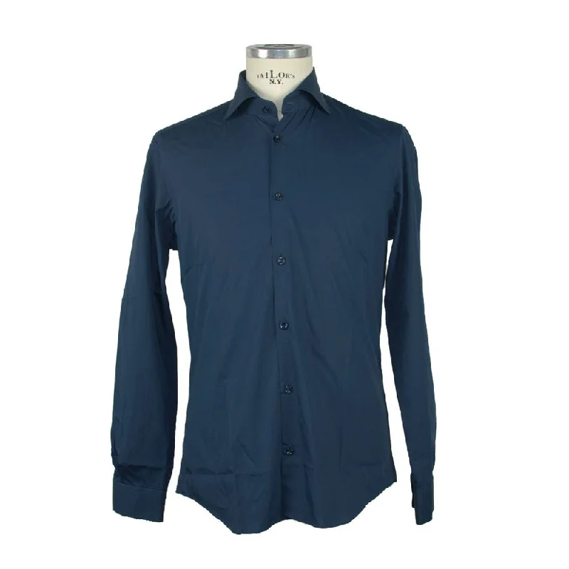 Made in Italy Italian Elegance: Chic Long Sleeve Cotton Men's Shirt