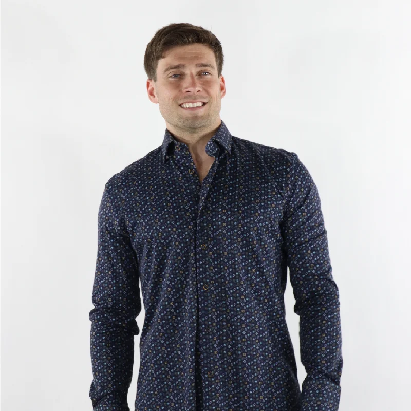 Max Colton James Shirt in Navy Print