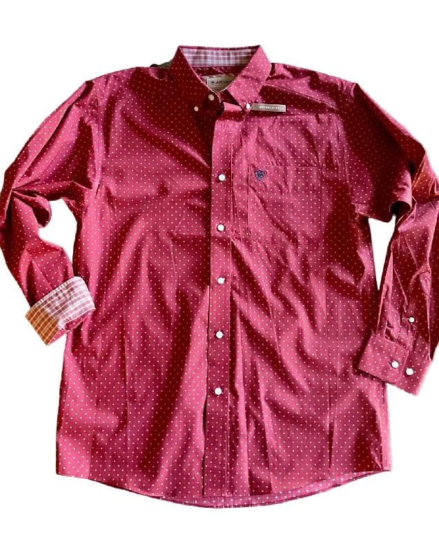 Men Wrinkle Free Kaisen Classic Fit Shirt In Biking Red