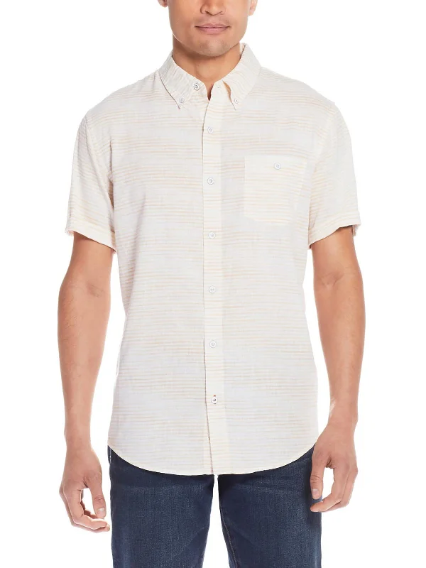 Mens Linen Button-Down Shirt