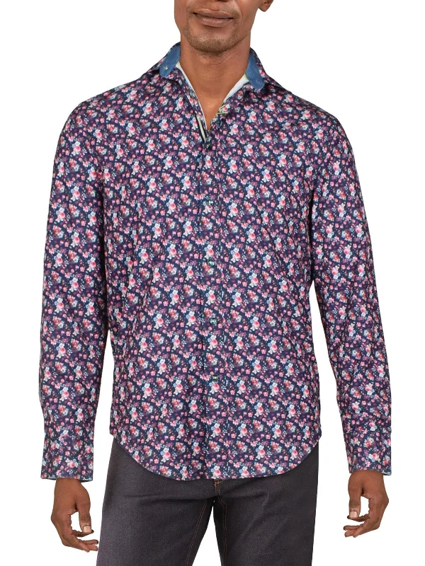 Mens Slim Fit Stretch Button-Down Shirt