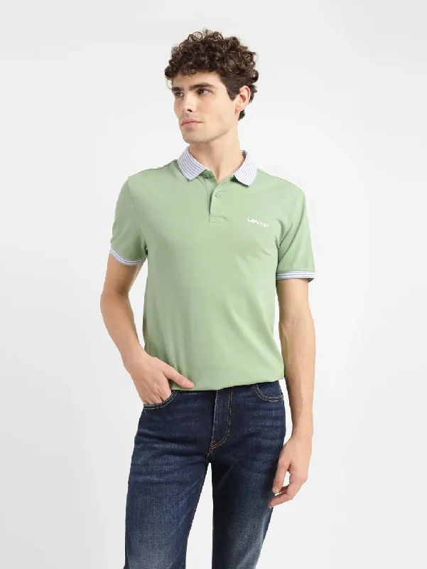 Men's Solid Slim Fit Polo T-shirt