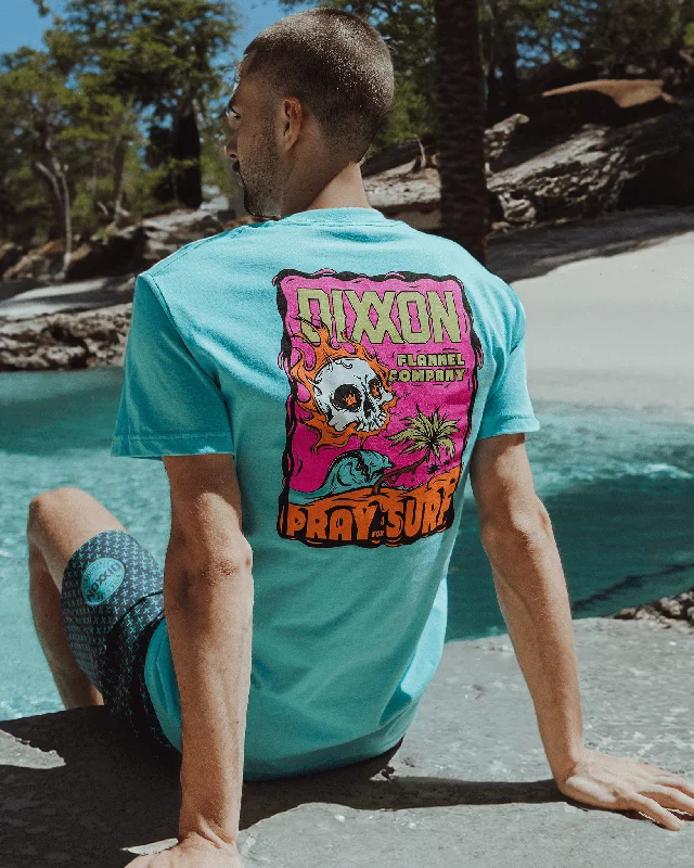 Pray for Surf T-Shirt - Aqua