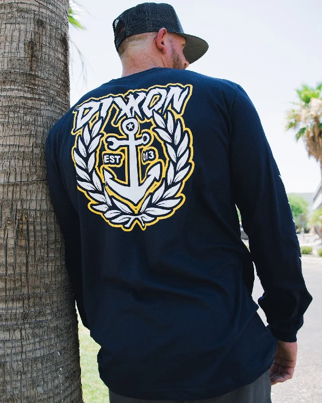 Salty Crest Long Sleeve T-Shirt - Navy