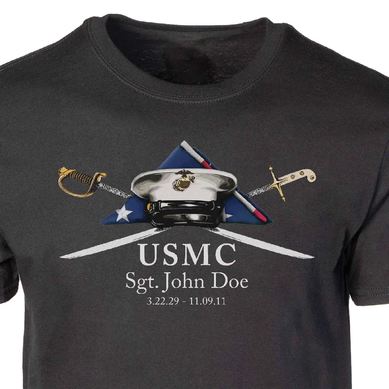 USMC Personalized Folded Flag Memorial T-shirt