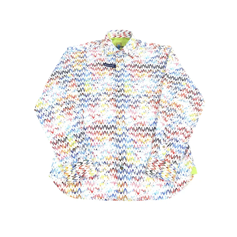 White with Multicolor V's Shirt