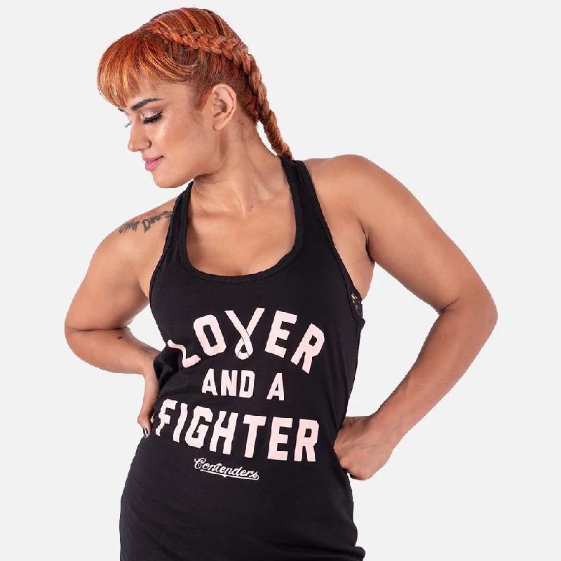 WOMEN'S BREAST CANCER AWARENESS LOVER & FIGHTER RACERBACK TANK