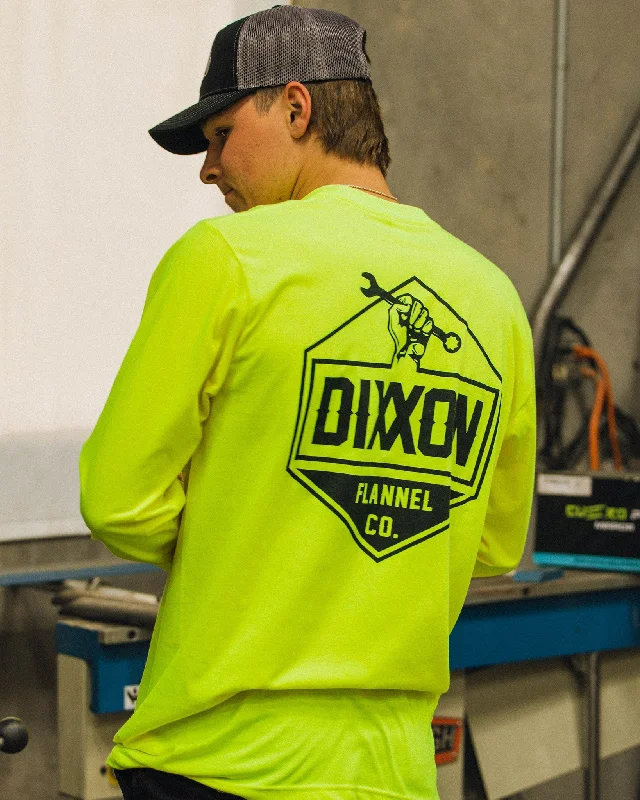 Working Class Hi Vis Long Sleeve T-Shirt - Safety Yellow