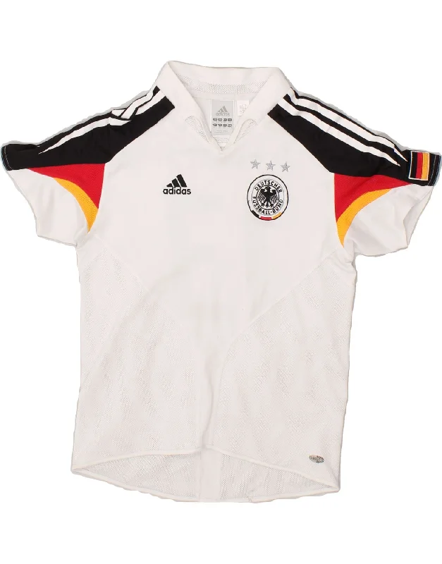 ADIDAS Boys Deutscher Fussball Bund Polo Shirt 9-10 Years Medium White