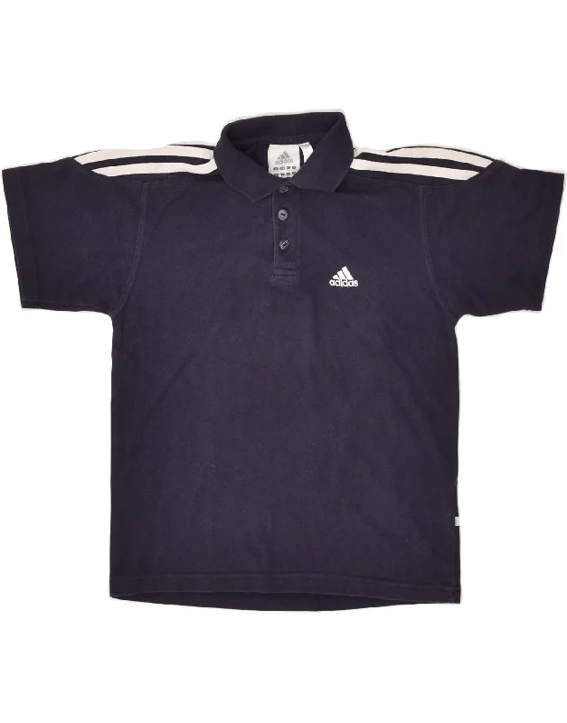 ADIDAS Boys Polo Shirt 10-11 Years Navy Blue Cotton