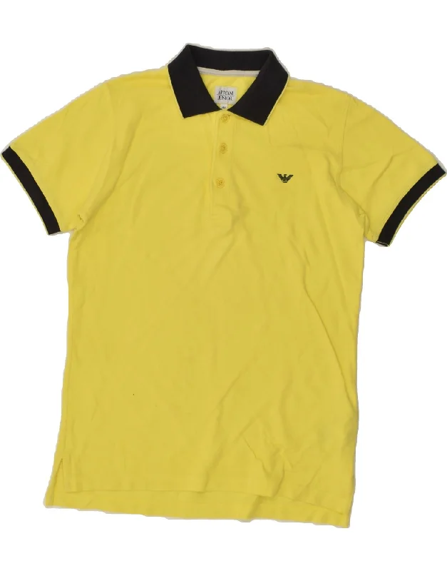 ARMANI JUNIOR Boys Polo Shirt 13-14 Years Yellow Cotton