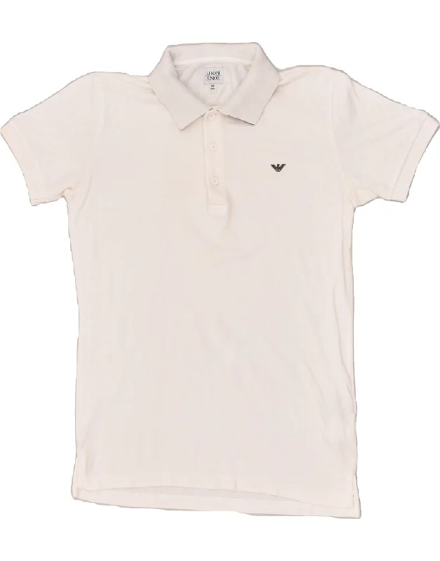 ARMANI JUNIOR Boys Polo Shirt 15-16 Years White Cotton