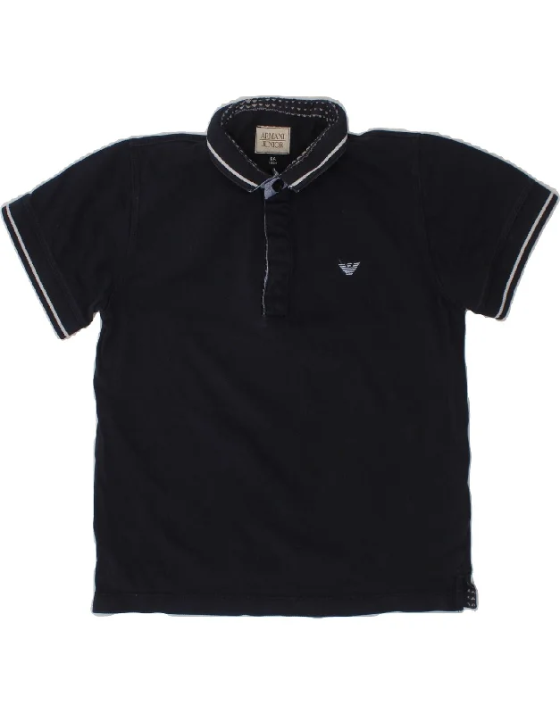 ARMANI JUNIOR Boys Polo Shirt 5-6 Years Navy Blue Cotton