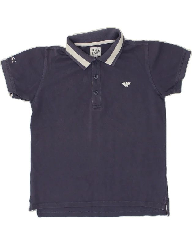 ARMANI JUNIOR Boys Polo Shirt 7-8 Years Navy Blue