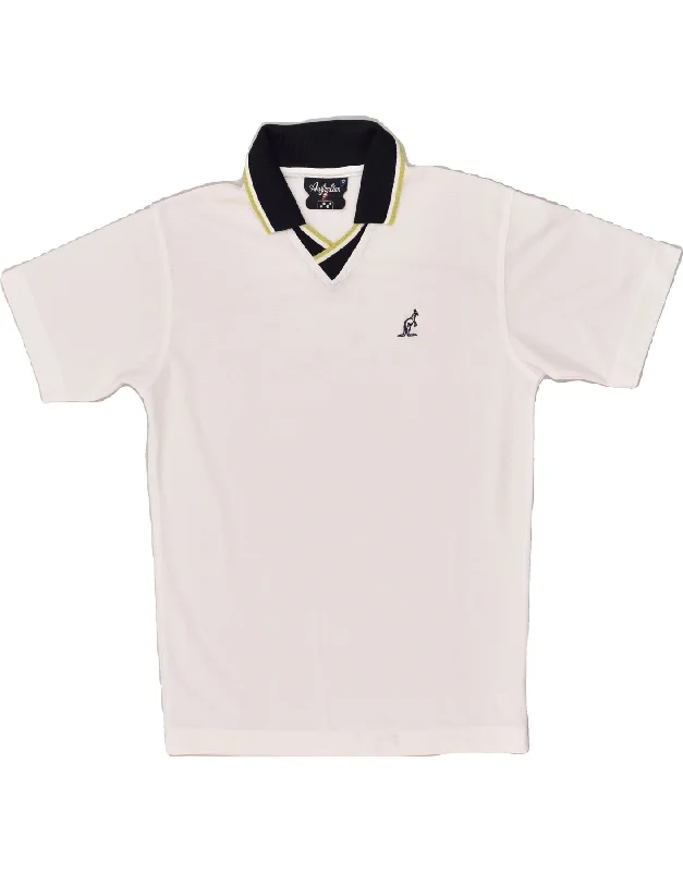 AUSTRALIAN L'ALPINA Boys Polo Shirt 11-12 Years White Polyester