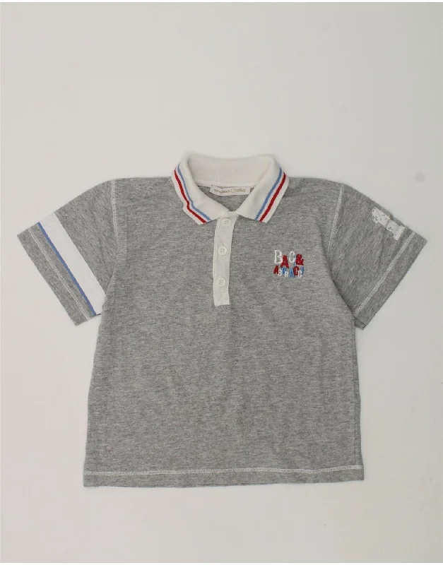 BACI & ABBRACCI Baby Boys Graphic Polo Shirt 18-24 Months Grey Cotton