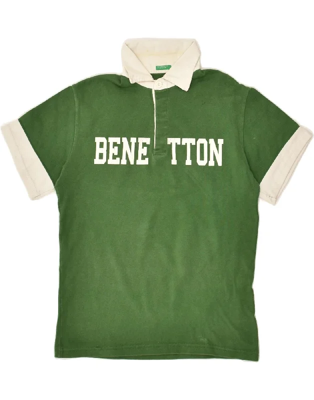 BENETTON Boys Graphic Polo Shirt 11-12 Years Green