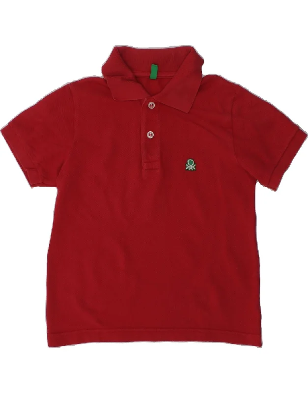 BENETTON Boys Polo Shirt 9-10 Years Red