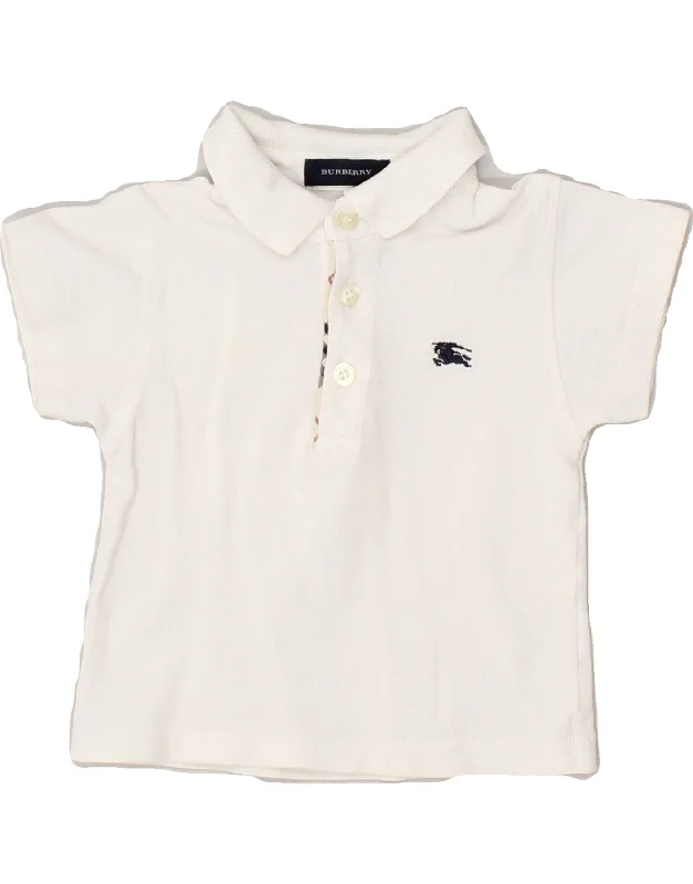 BURBERRY Baby Boys Polo Shirt 6-9 Months White