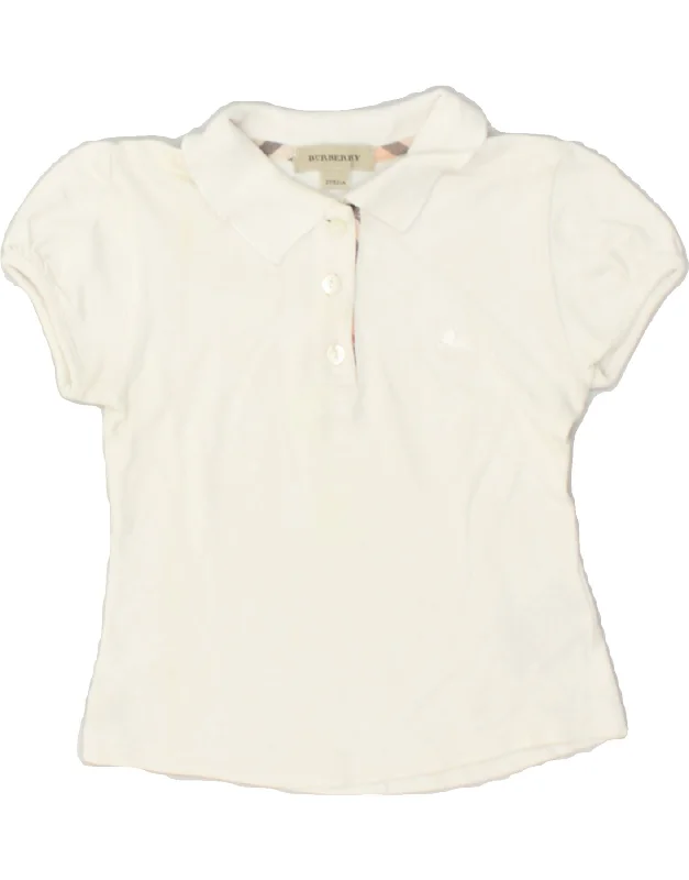 BURBERRY Baby Girls Polo Shirt 18-24 Months White