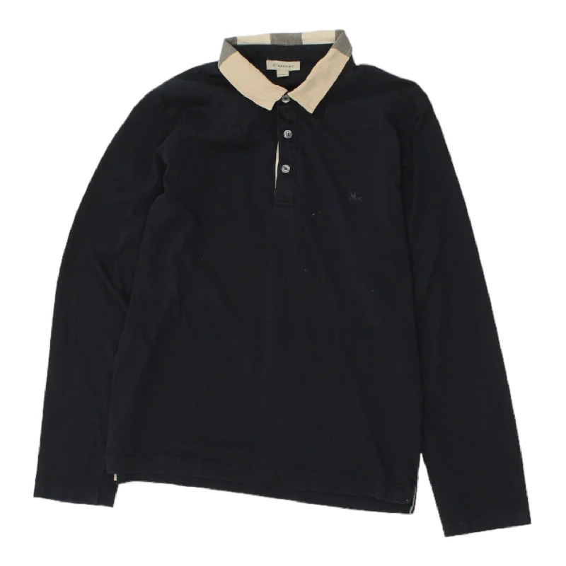 Burberry Kids Black Long Sleeve Polo Shirt | Vintage Boys Girls Luxury Designer