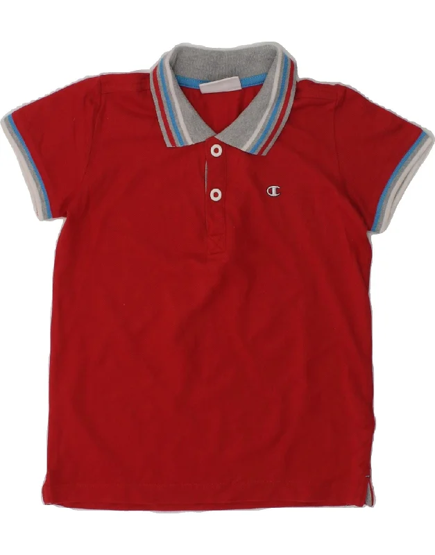 CHAMPION Boys Polo Shirt 2-3 Years XL Red