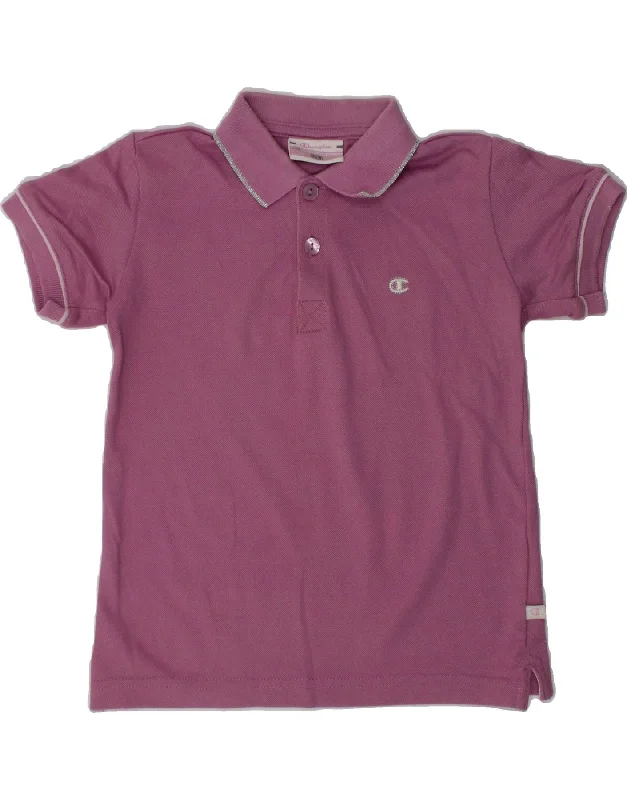 CHAMPION Girls Polo Shirt 2-3 Years XL Purple