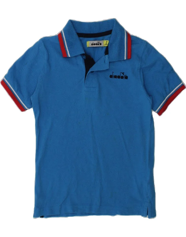 DIADORA Boys Polo Shirt 5-6 Years Small  Blue Cotton