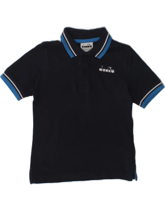 DIADORA Boys Polo Shirt 5-6 Years XS Navy Blue Cotton