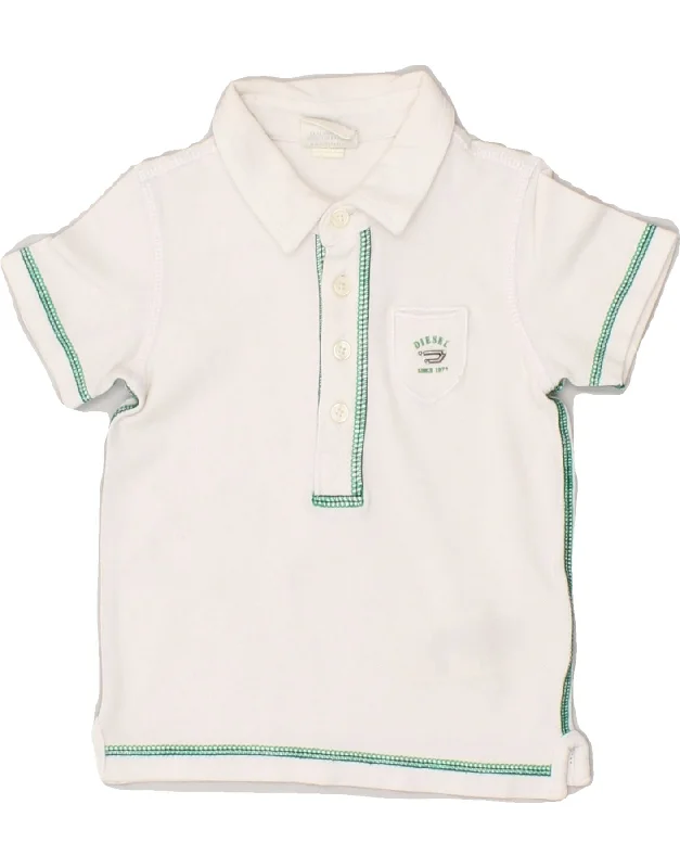 DIESEL Baby Boys Polo Shirt 9-12 Months White Cotton