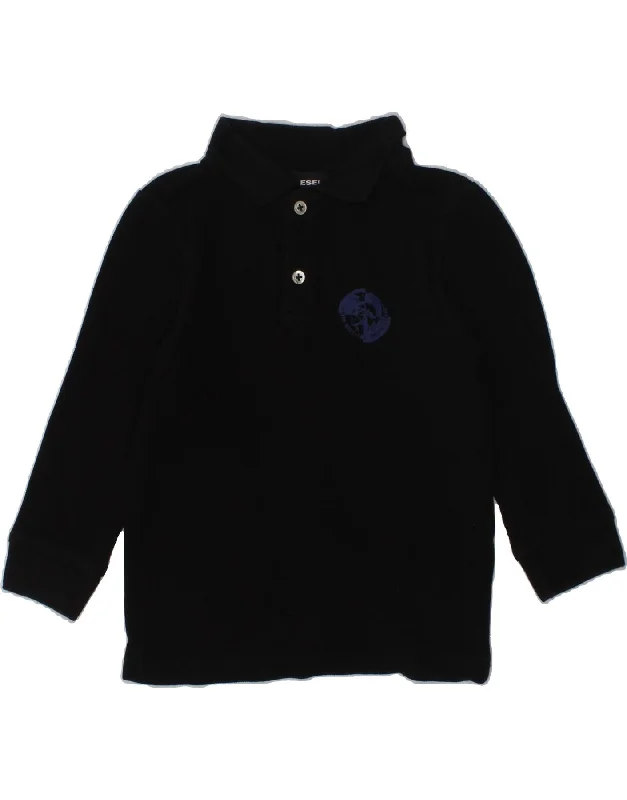 DIESEL Boys Long Sleeve Polo Shirt 2-3 Years Black