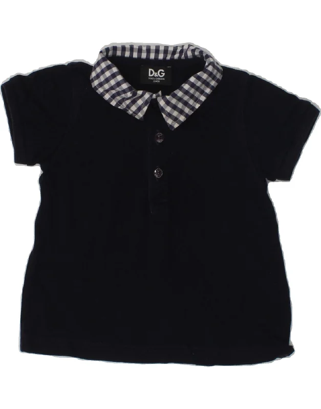 DOLCE & GABBANA Baby Boys Polo Shirt 12-18 Months Navy Blue