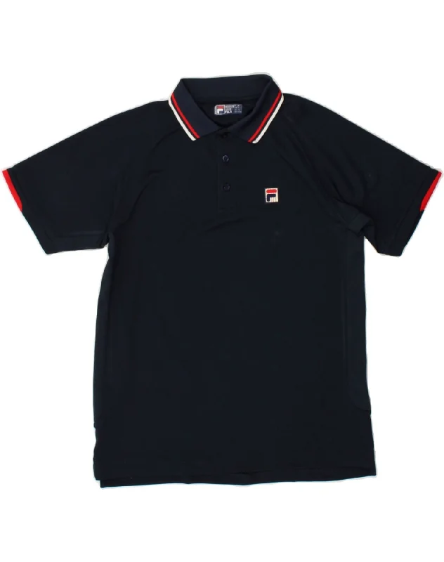 FILA Boys Graphic Polo Shirt 13-14 Years Navy Blue Polyester