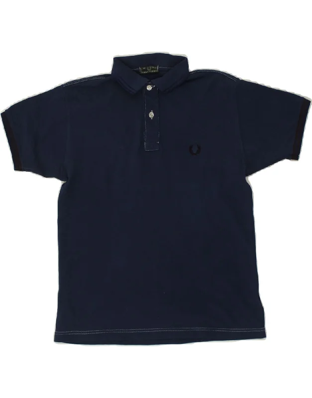 FRED PERRY Boys Polo Shirt 11-12 Years Navy Blue Cotton