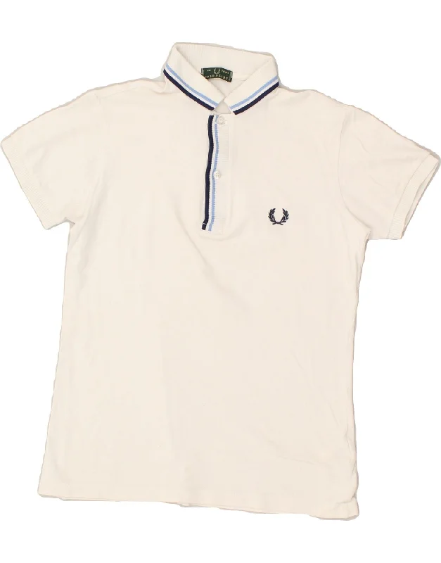 FRED PERRY Boys Polo Shirt 11-12 Years White Cotton